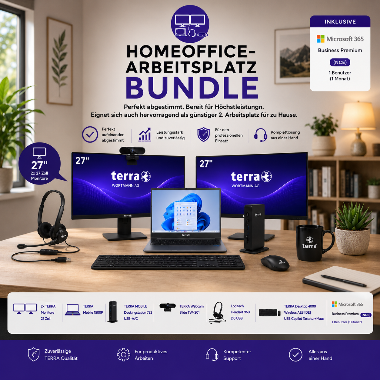 Homeoffice-Arbeitsplatz-Bunde