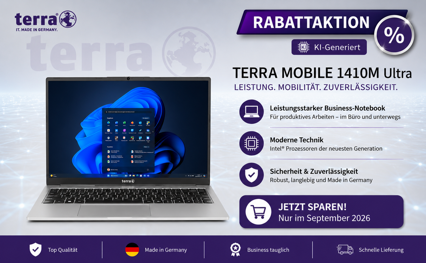 TERRA MOBILE 1410M mit TERRA Mobile 24H Vor-Ort-Service + ME 36 Monate