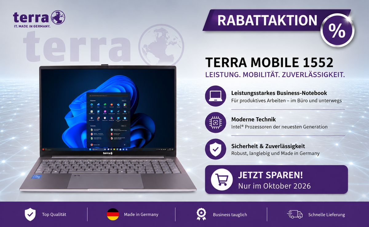TERRA MOBILE 1552 mit TERRA Mobile 24H Vor-Ort-Service + ME 36 Monate
