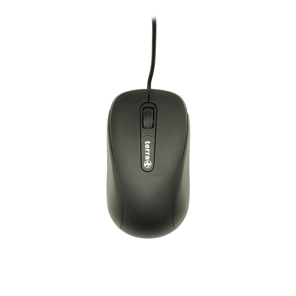 TERRA Mouse 1500 Corded USB black 3 Tasten, symmetrisch, mit Kabel, 1,80 m