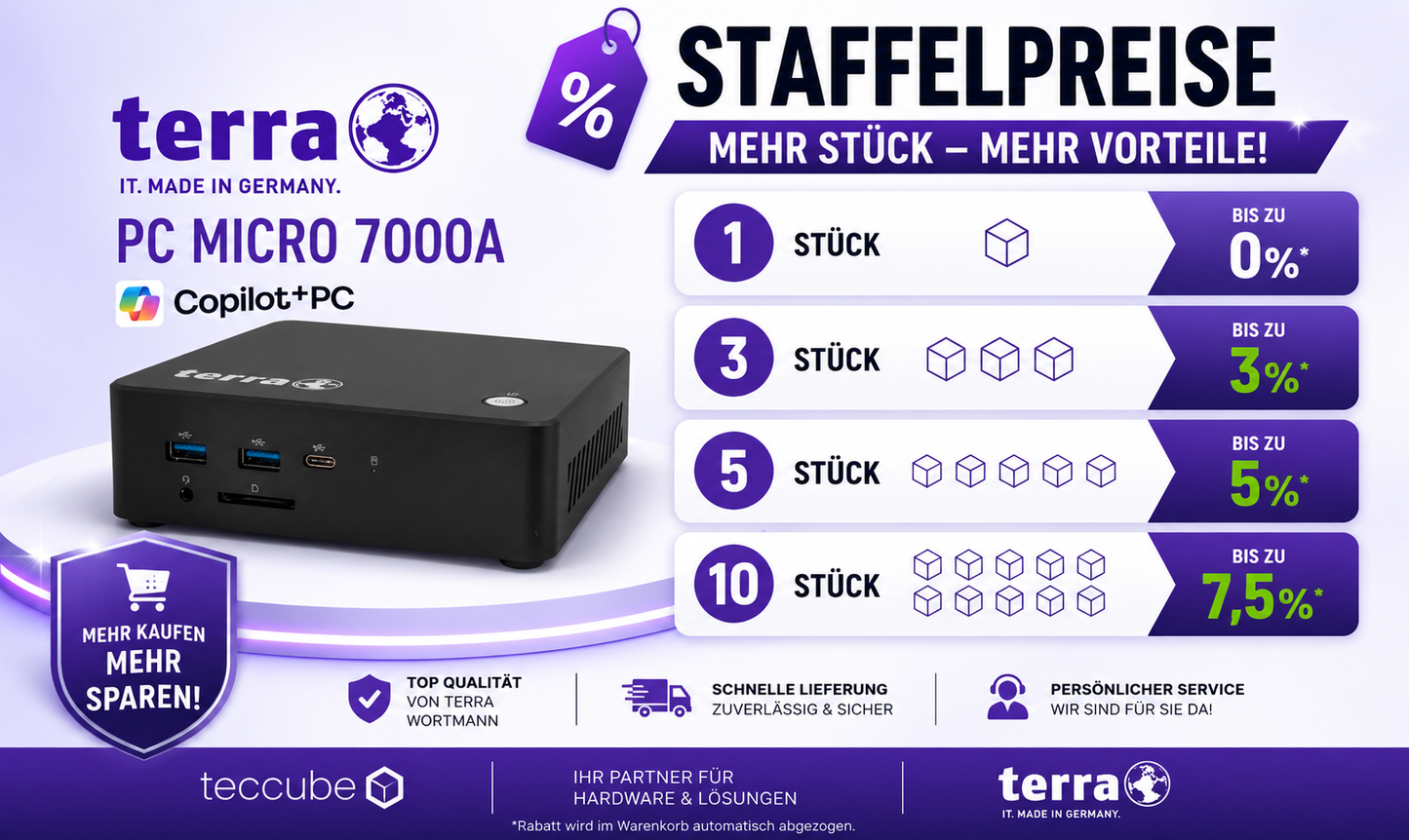 TERRA PC MICRO 7000A - Copilot+ PC - Staffelpreise