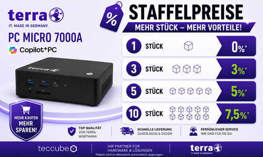TERRA PC MICRO 7000A - Copilot+ PC - Staffelpreise mit TERRA PC 24H Vor-Ort-Service + ME 36 Monate