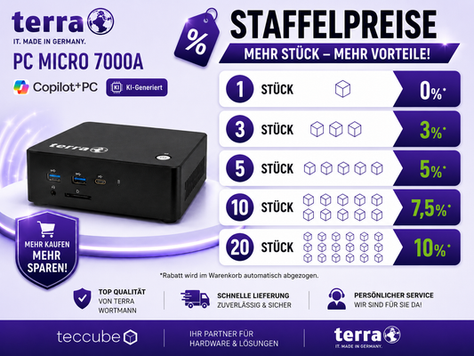 TERRA PC MICRO 7000A - Copilot+ PC - Staffelpreise mit TERRA PC 24H Vor-Ort-Service + ME 36 Monate