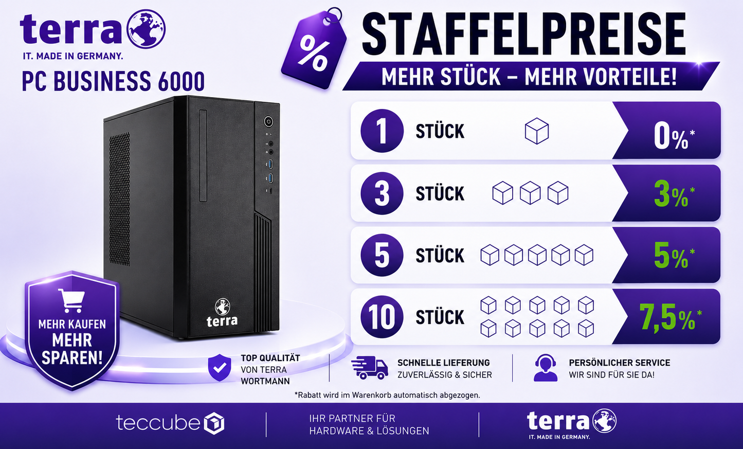 TERRA PC BUSINESS 6000 - Staffelpreise mit TERRA PC 24H Vor-Ort-Service + ME 36 Monate