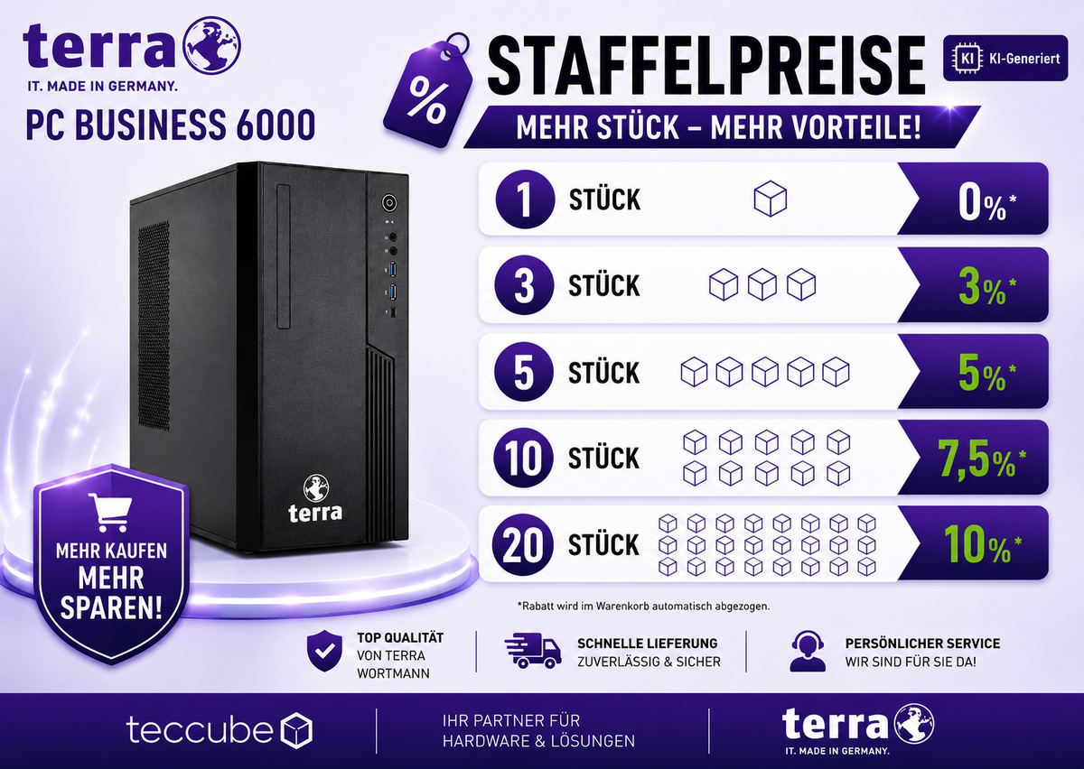 TERRA PC BUSINESS 6000 - Staffelpreise mit TERRA PC 24H Vor-Ort-Service + ME 36 Monate