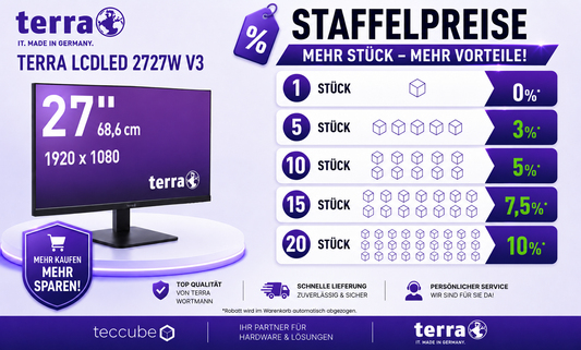 TERRA LCD/LED 2727W V3 IPS black HDMI/DP/USB-C- 27" - Staffelpreise mit Vor-Ort-Austausch-Service 36 Monate
