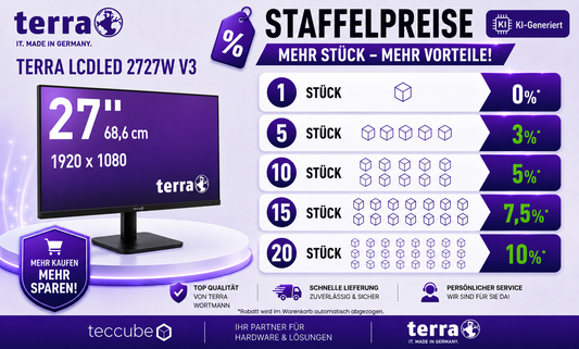 TERRA LCD/LED 2727W V3 IPS black HDMI/DP/USB-C- 27" - Staffelpreise mit Vor-Ort-Austausch-Service 36 Monate
