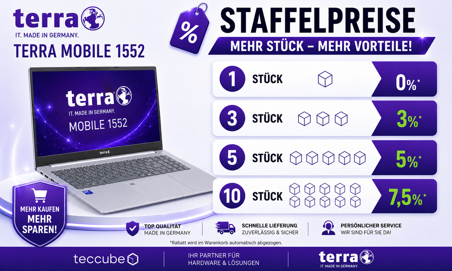 TERRA MOBILE 1552 - Staffelpreise mit TERRA PC 24H Vor-Ort-Service + ME 36 Monate